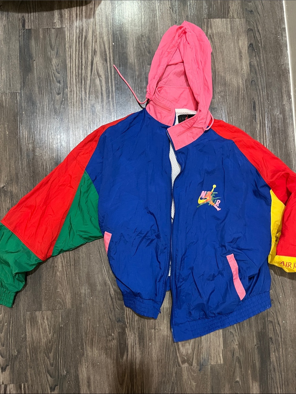 Nike Colorblock Kids Hooded Windbreaker Jacket - Blue/Pink/Red/Green/Yellow
